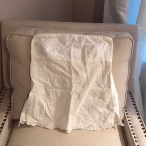 White eyelet strapless J.crew top